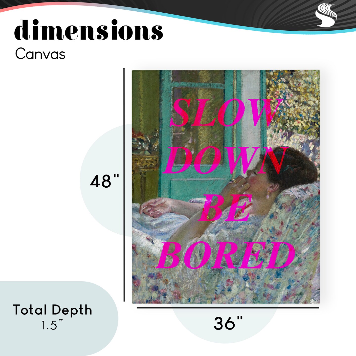 Stupell Industries Slow Down Be Bored Classic Canvas, design by Lil' Rue