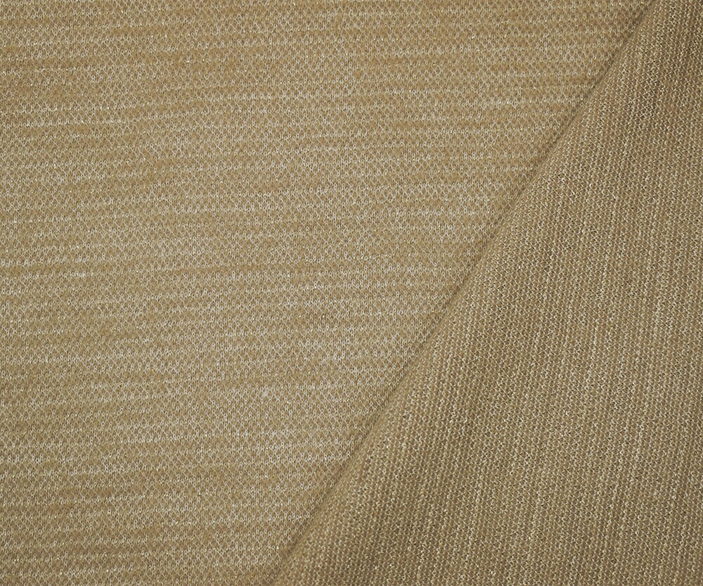 Beige-White-Gold Wool Blend Texture Sweater Knit Fabric By the Yard
