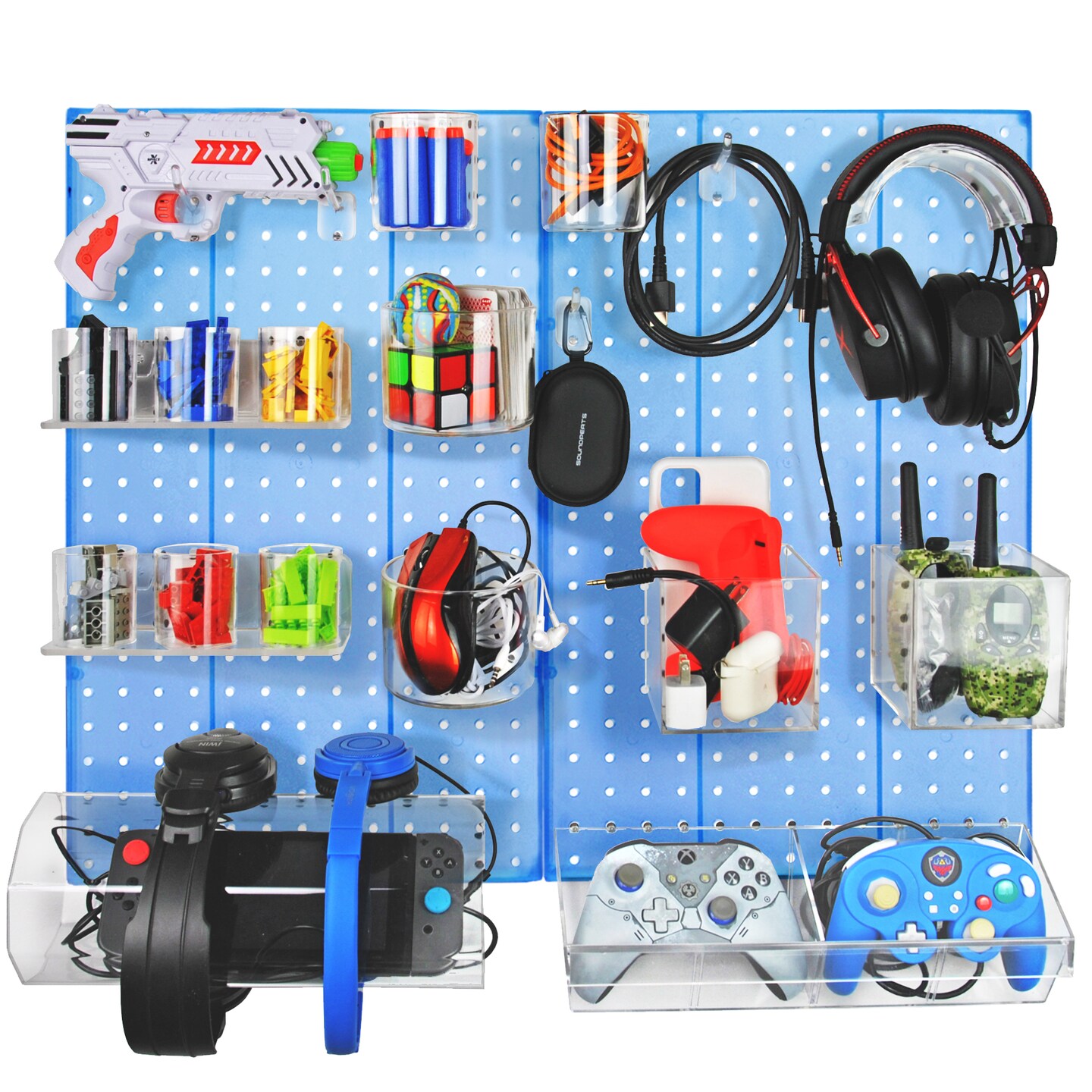 The Ultimate DIY Multi-Purpose 24-Piece Pegboard Wall Organizer Kit with Two Panels and Accessory Assortment