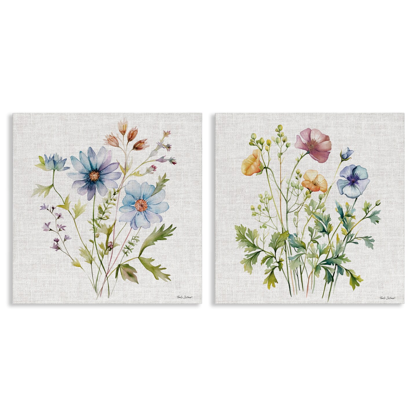 Stupell Industries Wild Flower Botanical Bundles 2pc Canvas Set, design by Nicole DeCamp