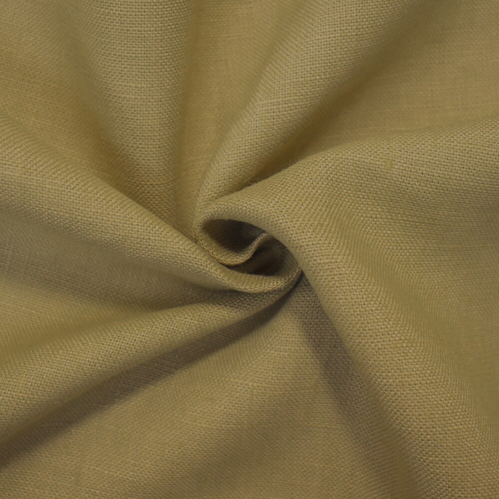 Natural Brown Linen Slub Solid Canvas Woven Fabric By the Yard