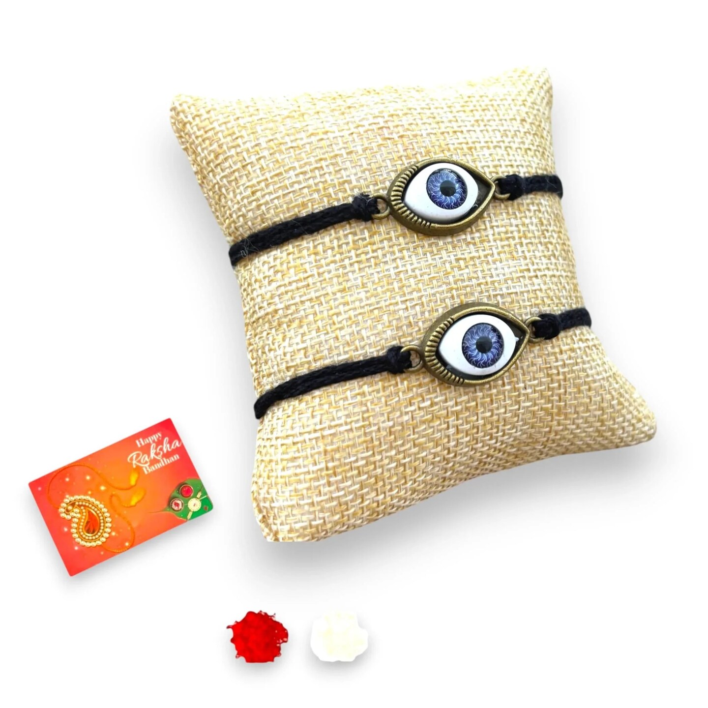 2CT Evil Eye Rakhi for Brother, Rakhi for Brother, Modern Rakhi, Rakhi with Card, Rakhri