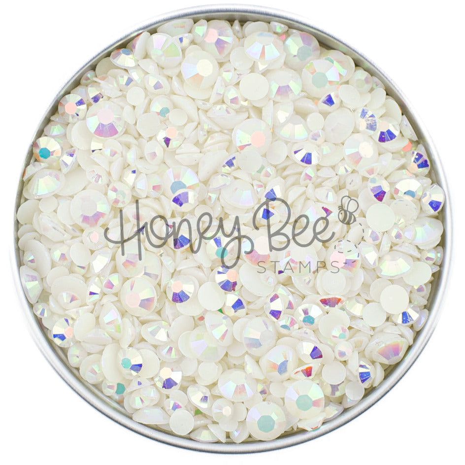Moonlight - White Iridescent Flat Back Jelly Rhinestone Mix