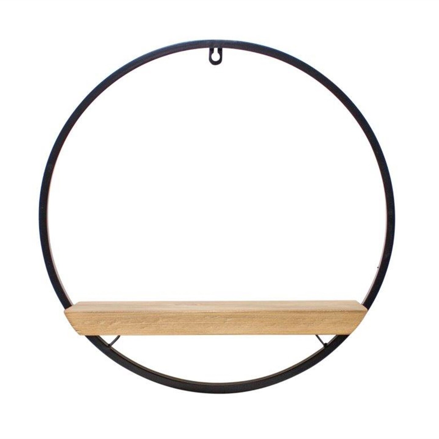 Edge collection - 17" x 17.5" - Black - Modern Circle Shelf for Home Décor - 1 Piece