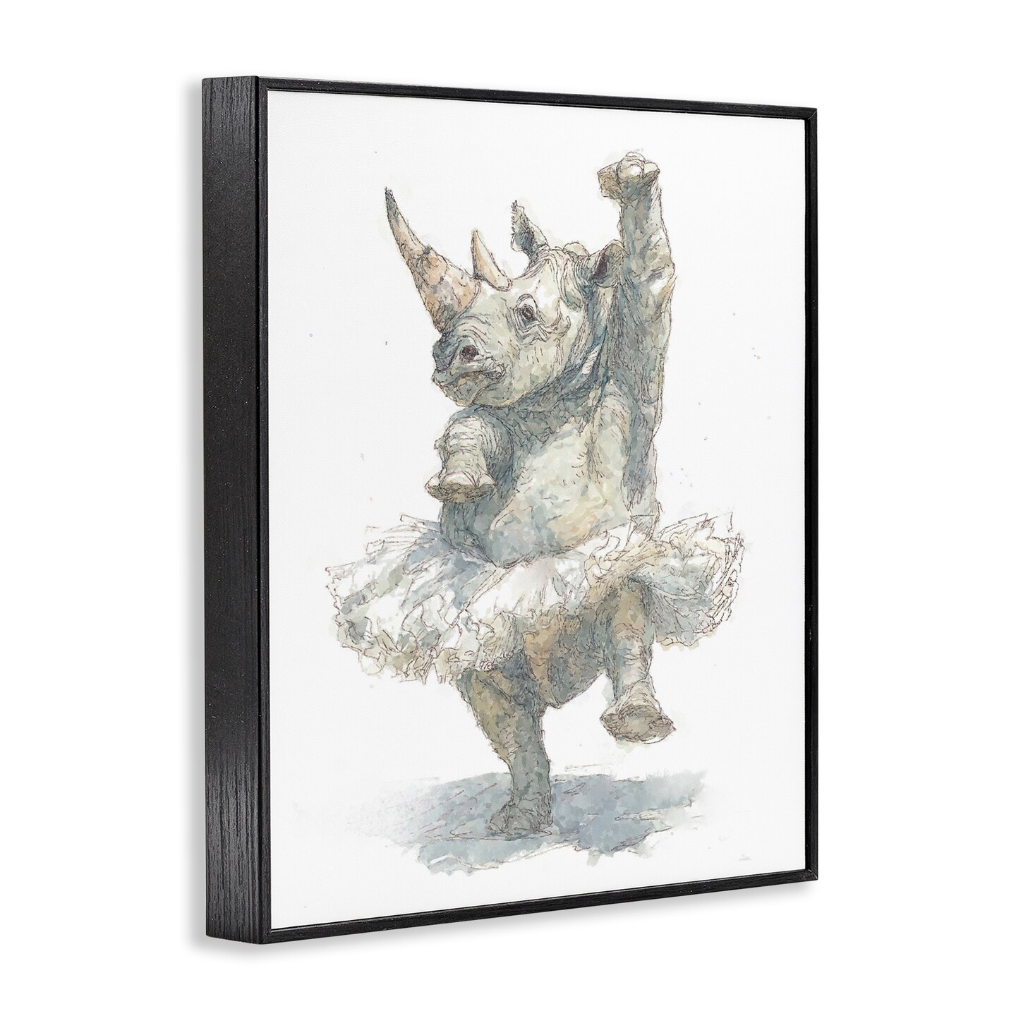 Stupell Industries Ballet Rhino Tutu Framed Giclee, design by Ziwei Li