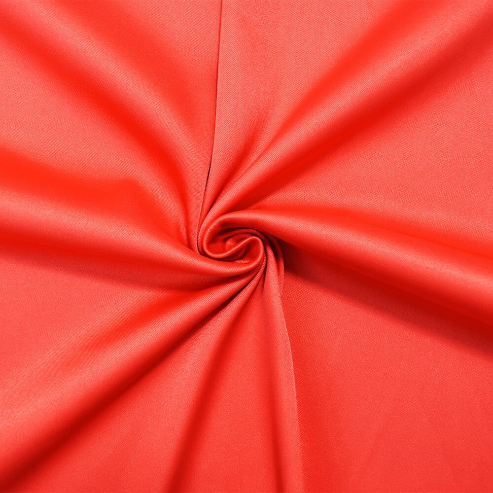 Red Orange Poly Stretch Spandex Lamour Solid Satin Woven Fabric By the Yard