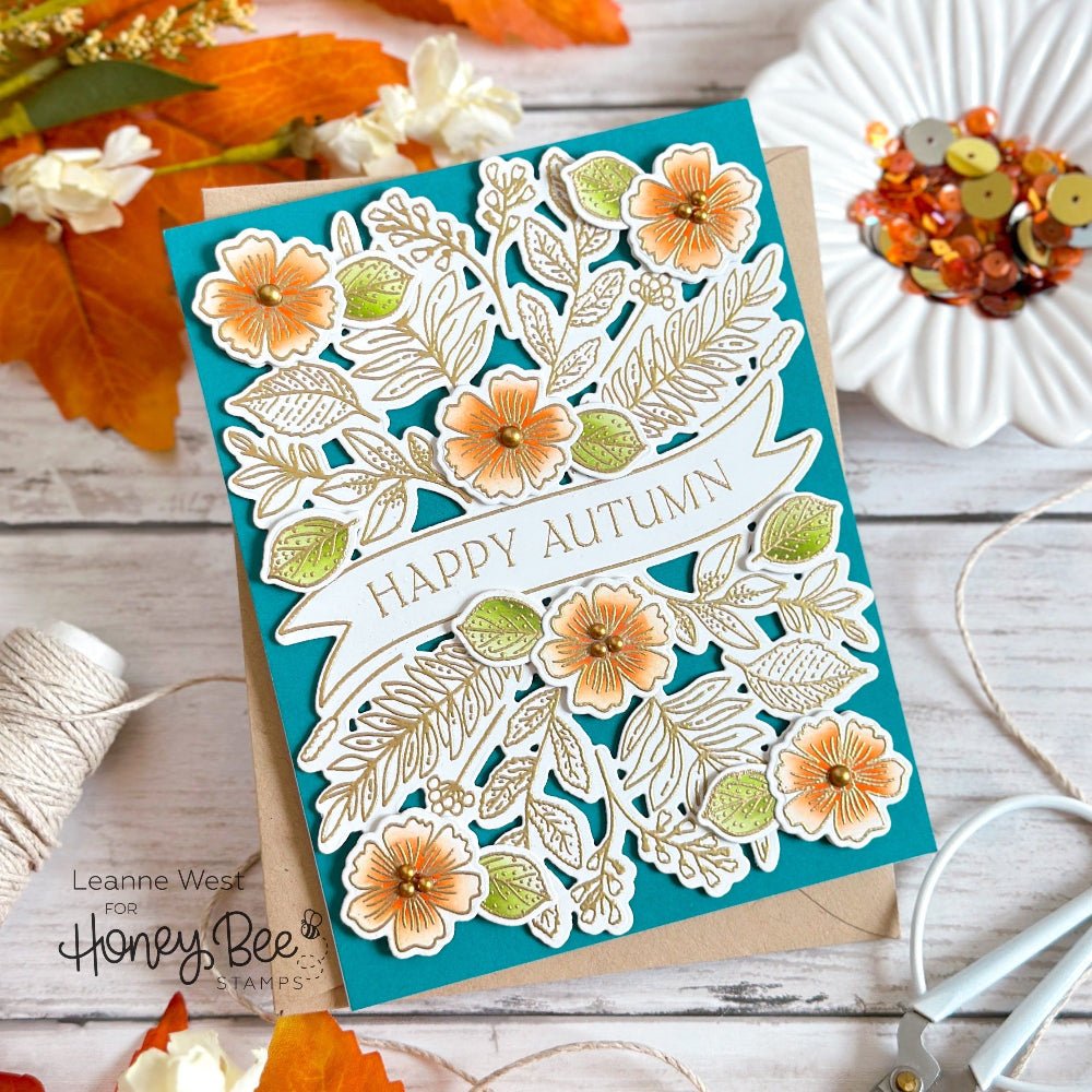 Bountiful Banner - Set Of 6 - A2 4.25"x5.5" Coordinating Stencils RETIRING