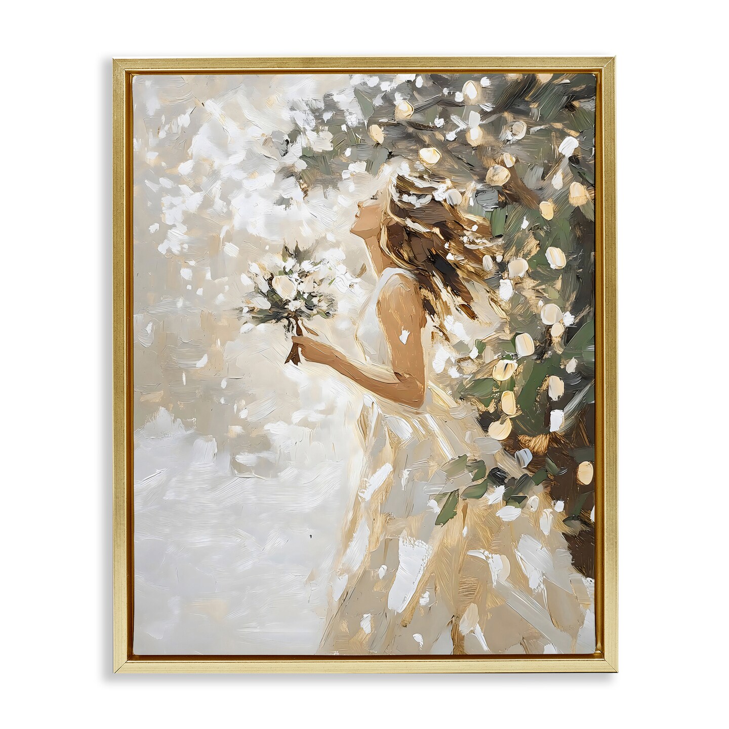 Stupell Industries Soft White Snow Flurry Floating Frame, design by LSR Design Studio