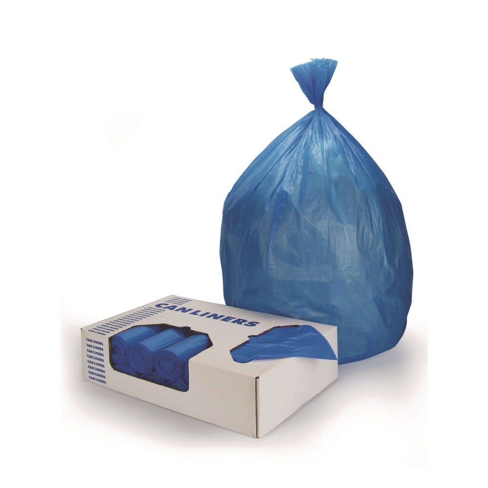 Heritage 30 in. x 43 in. 30 gallon 1.3 millimeter Biohazard Infectious Waste Flat Pack Healthcare Biohazard Printed Can Liners - Blue (200/Carton)