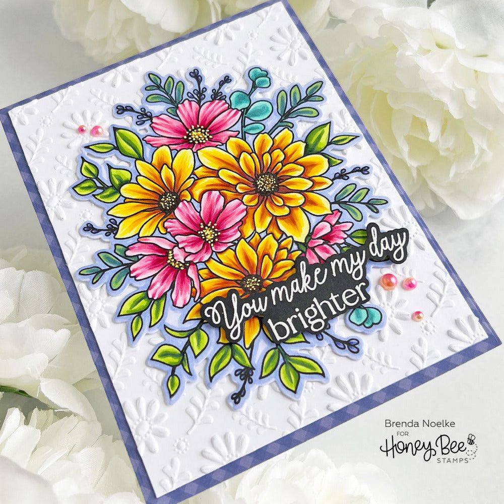 Daisy Layers Bouquet - Set Of 6 - A2 4.25"x5.5" Coordinating Stencils