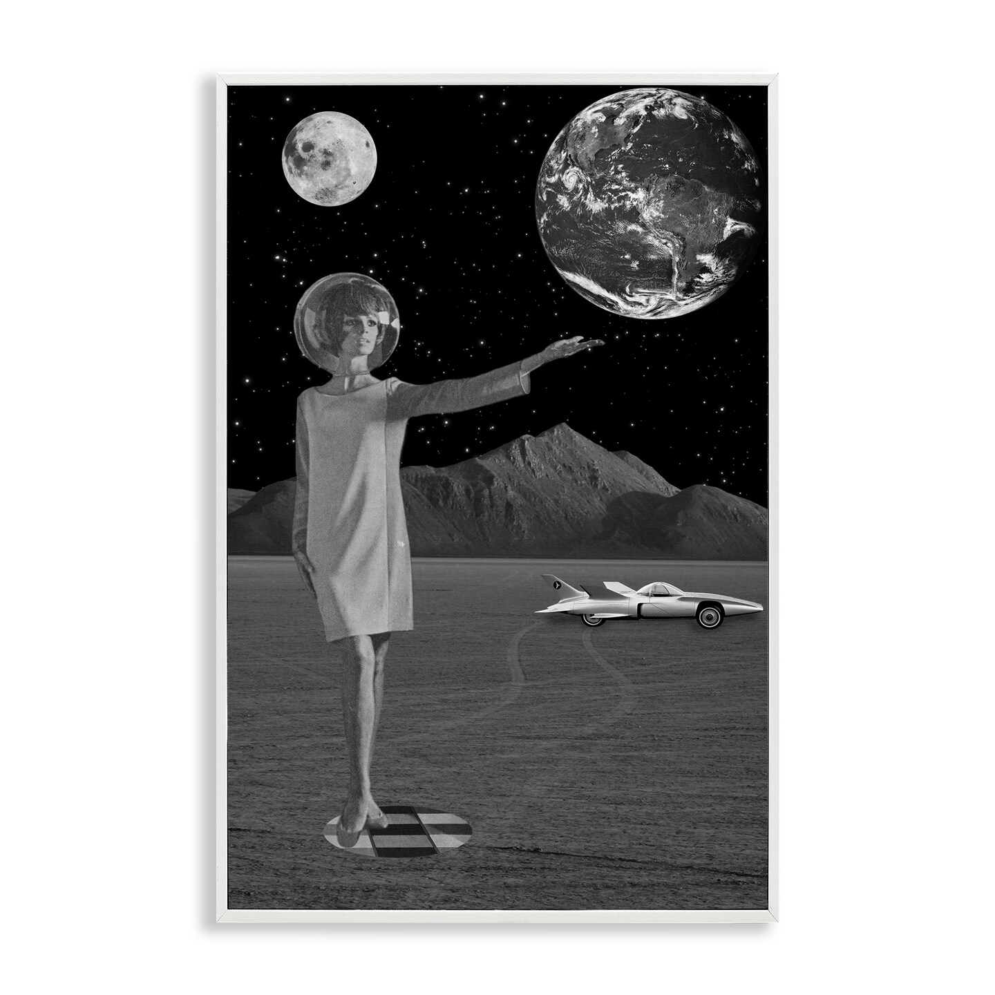 Stupell Industries On A Mission Retro Space Framed Giclee, design by Elo Marc