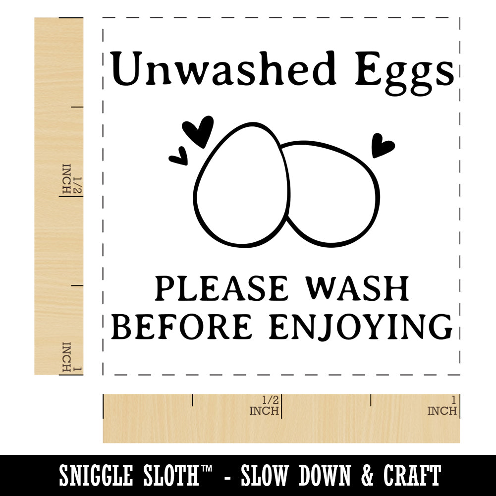 Unwashed Eggs Please Wash Before Enjoying Egg Carton Label Chicken Duck Goose Quail Self-Inking Rubber Stamp Ink Stamper