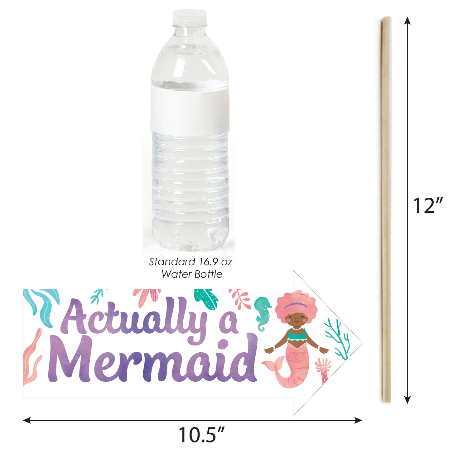 Big Dot of Happiness Funny Mermaid Party Photo Booth Props Kit, Mermaid Birthday Party Decorations - 10 Count Selfie Prop Sticks