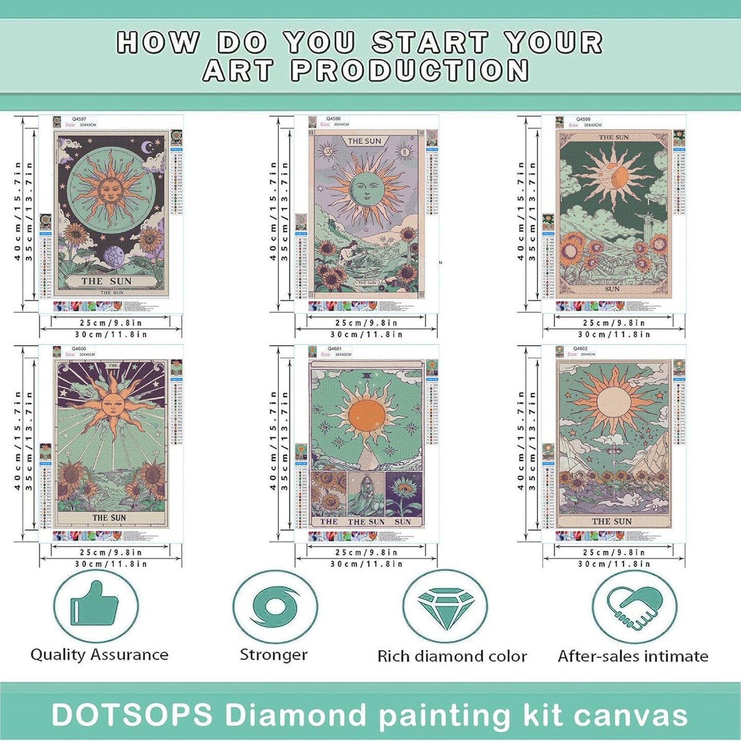 Diamond Painting Kits Art Adults Painting Kit Crafts DIY 5D Diamond Art Packs Kits Full for Adults Beginner Home Wall Decoration Gift 11.8x15.7 Inches (6 Pack Tarot Cards)