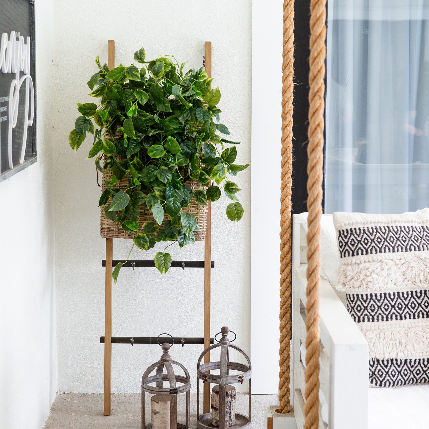 Nearly Natural Pothos Artificial Hanging Plant - 36&#x22; - Green - Set of 2