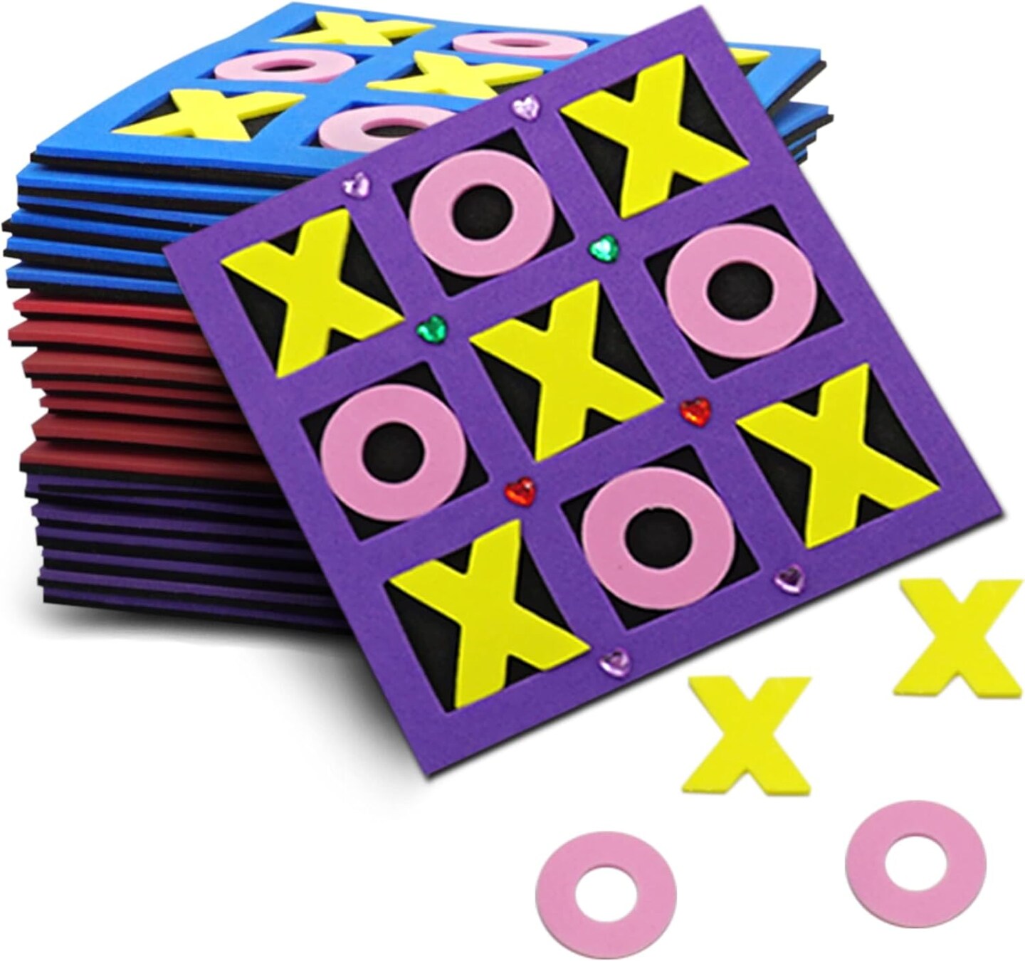 4E&#x27;s Novelty 48 Pack Tic Tac Toe Game Bulk - Valentines Gifts for Kids, Classroom Exchange Toys