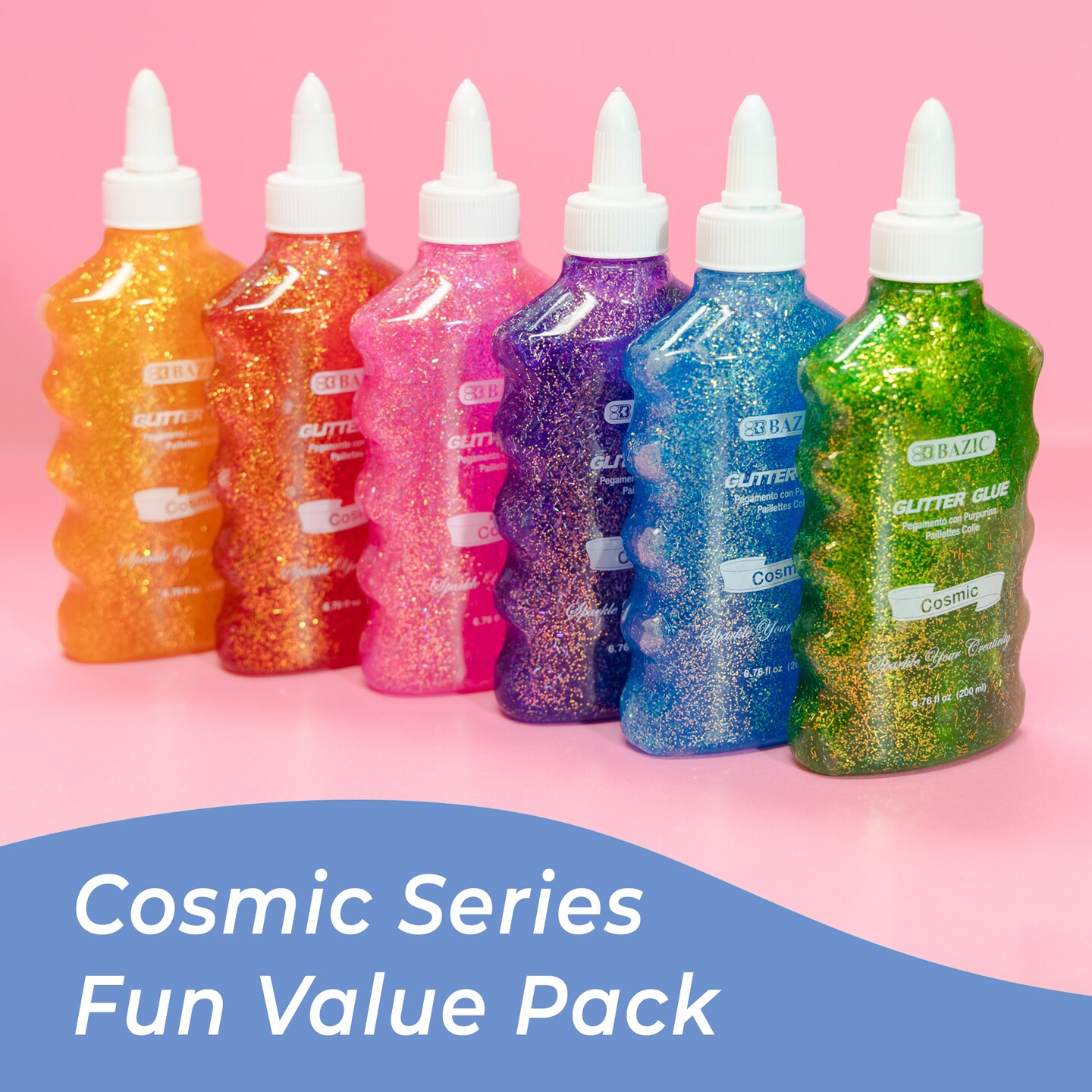 BAZIC Glitter Glue Cosmic Series 6.76 Oz. (200 mL)