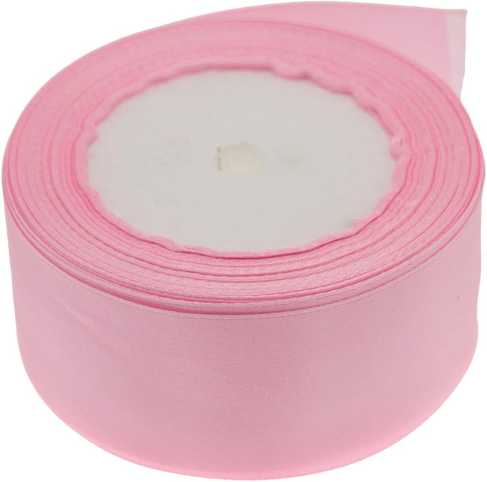 25 Yards 1-1/2 inch Wide Satin Ribbon Perfect for Wedding,Handmade Bows and Gift Wrapping(Pink)