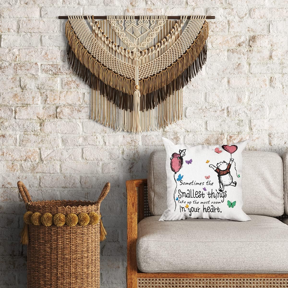 Friendship Gifts for Women Friends, Women, Girls, BFF, Besties, Smallest Things Quotes Throw Pillow Cover Cute Pillow Case Linen