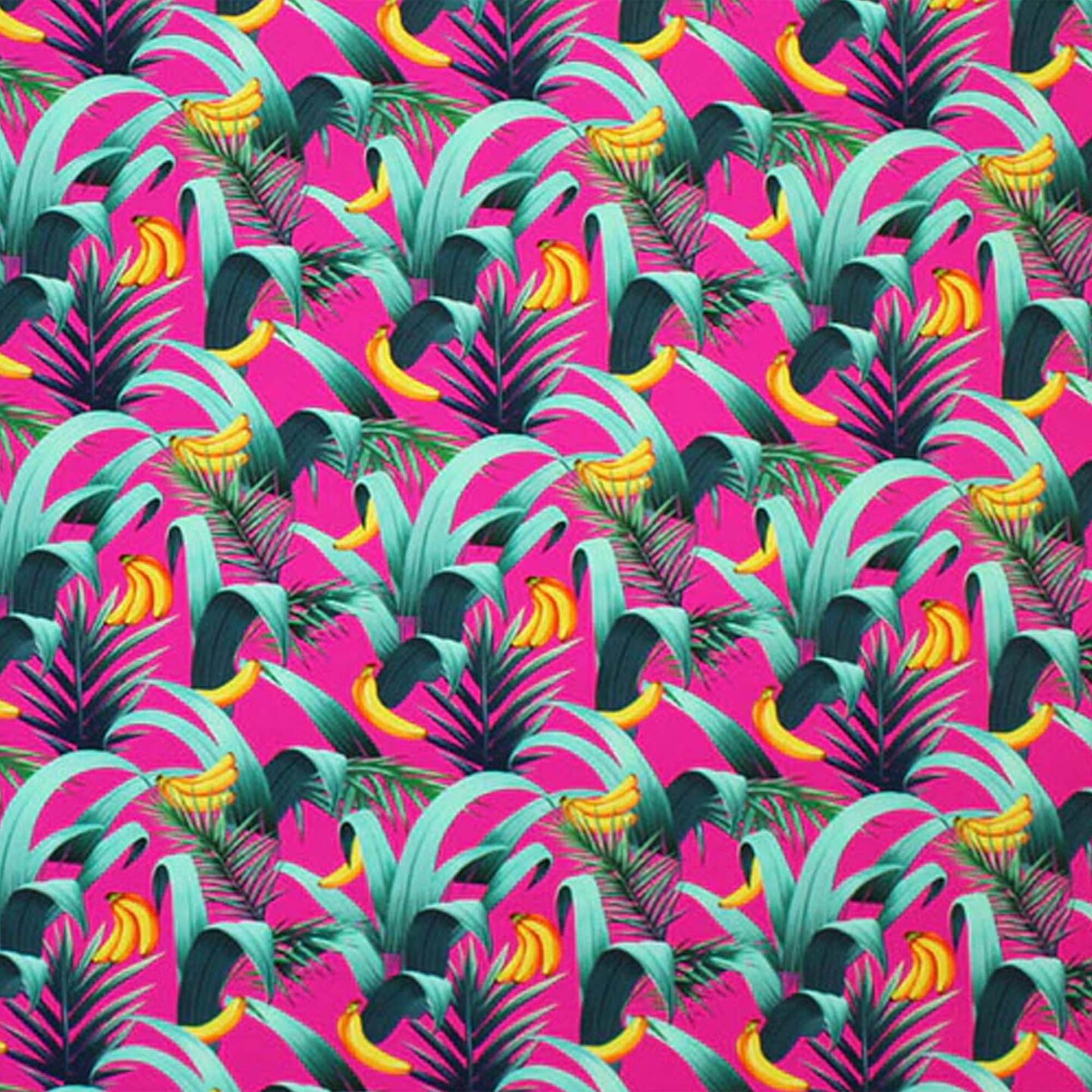 82% Nylon & 18% Spandex Bananas And Palms Printed Spandex Fabric 55/56" Width