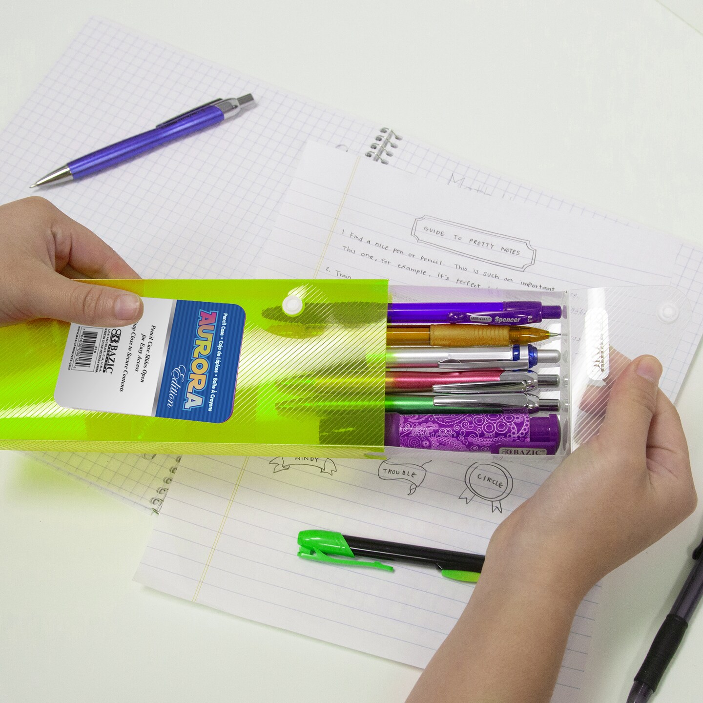 BAZIC Slider Pencil Case - Translucent