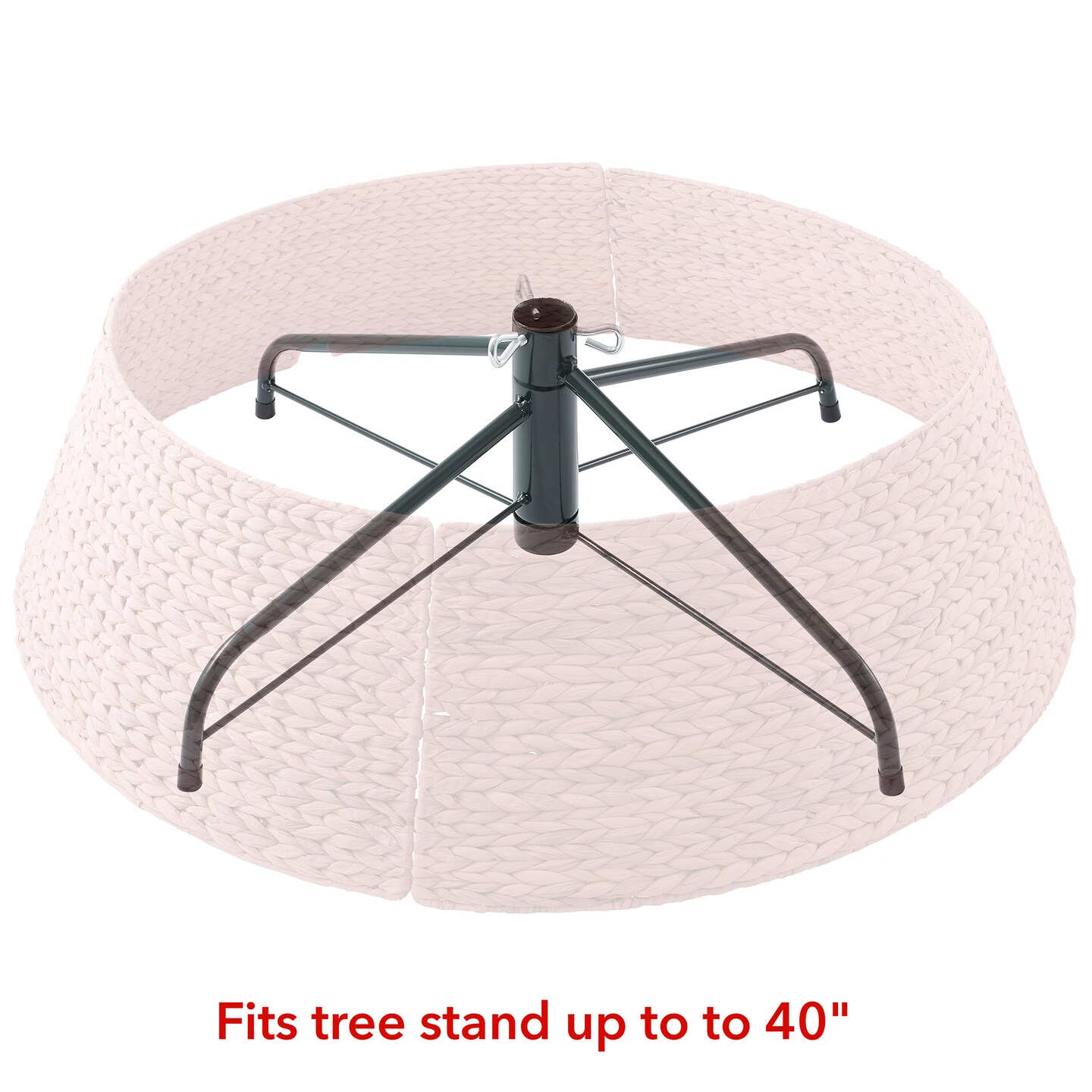 Casafield Christmas Tree Collar, Woven Water Hyacinth Tree Base Cover with Cord Cut Out