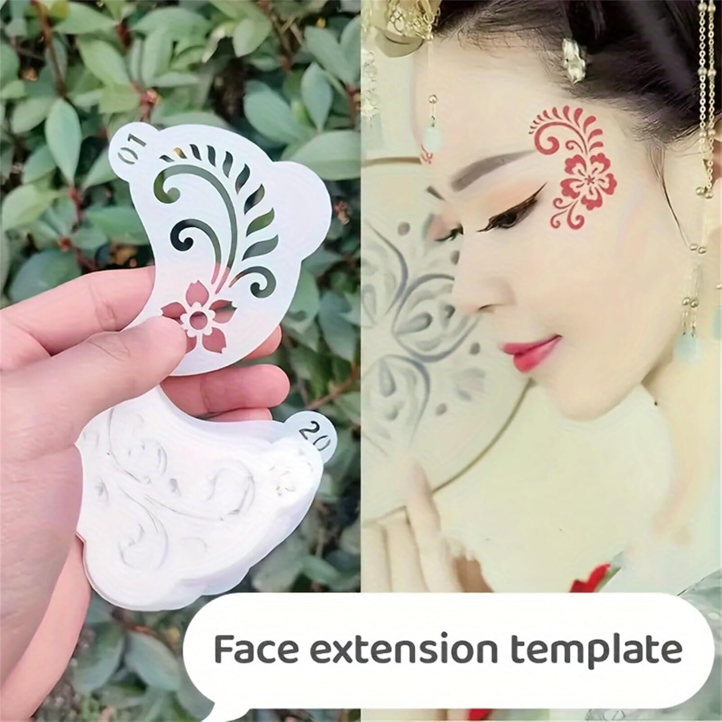 20 Reusable Body Paint Stencils for Party & Festival Makeup(white)