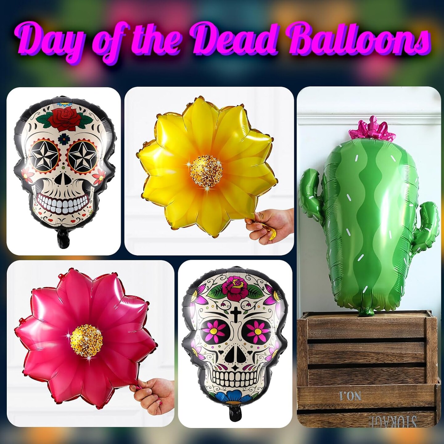 160PCS Mixed Colorful Day of the Dead Balloon(Multicolor)1 x 1 x 1 inches