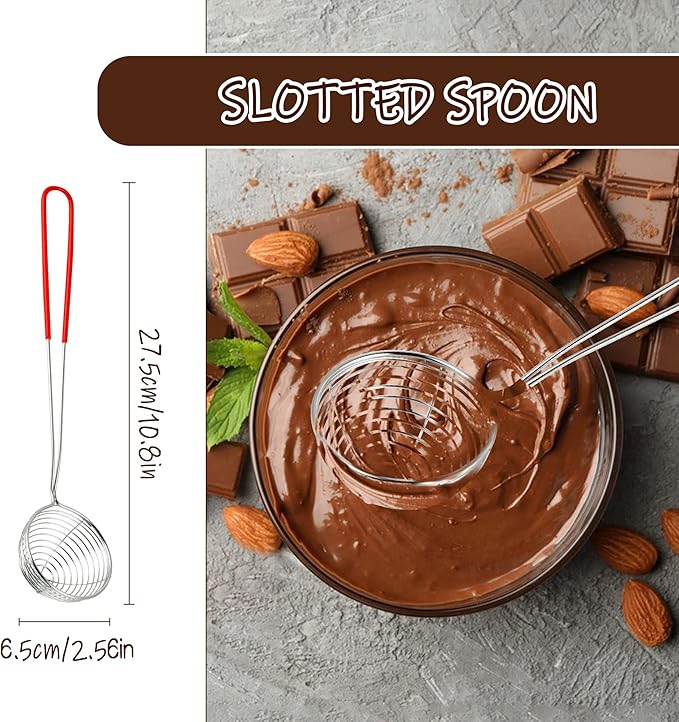 7-Piece Chocolate Dipping Tool Set – Professional Stainless Steel Candy Making Kit – Includes 1 Slotted Decorating Spoon & 6 Fondue Forks – Precision Culinary Dipping Tools for Truffles, Fruits & Pralines