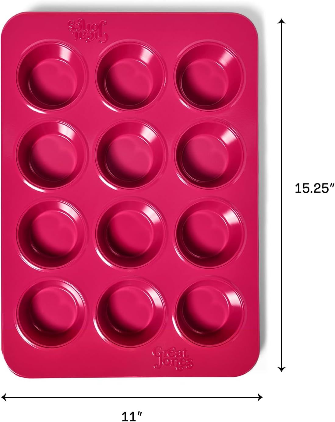 Stud Muffin (Raspberry) | Nonstick 12-Cup Muffin Pan | Dual-Layer Nonstick Coating | Chemical-Free &#x26; Nontoxic | Oven-Safe to 450&#xB0;F | Warp-Resistant &#x26; Easy Cleanup