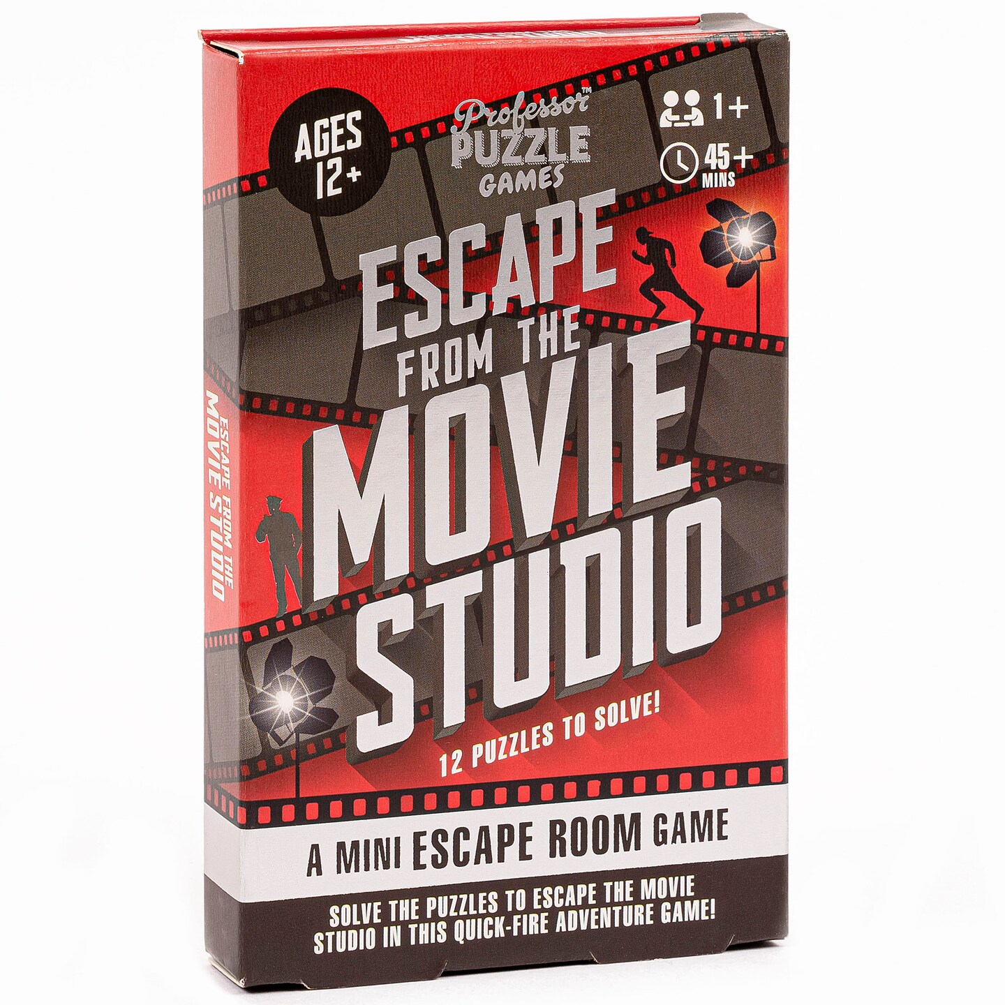 Professor Puzzle: Escape From The Movie Studio - A Mini Escape Room Game, 12 Puzzles To Solve The Code, Journalist Adventure, Ages 12+, 1+ Players