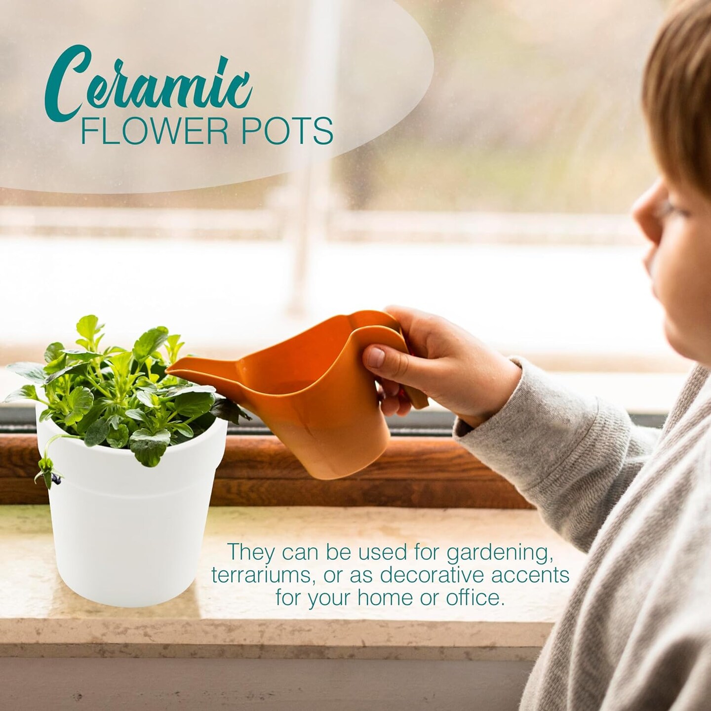 4E&#x27;s Novelty 12 Pack Ceramic Flower Pots with Drainage Holes - DIY Craft Paintable Flower Pots for Kids