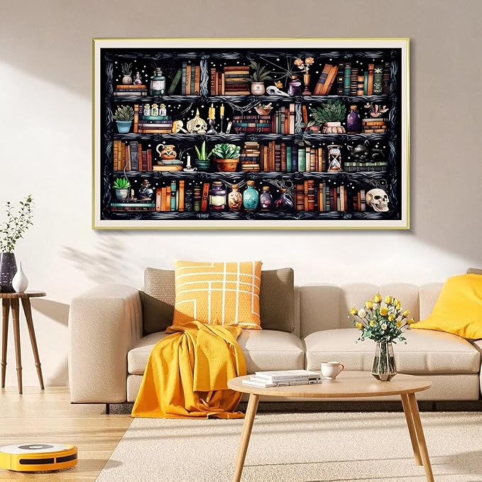 Large Diamond Art Kits for Adults - Bookshelf Diamond Painting Kits for Adults Beginner, DIY 5D Full Drill Gem Art for Home Wall Decor 16x28 inch