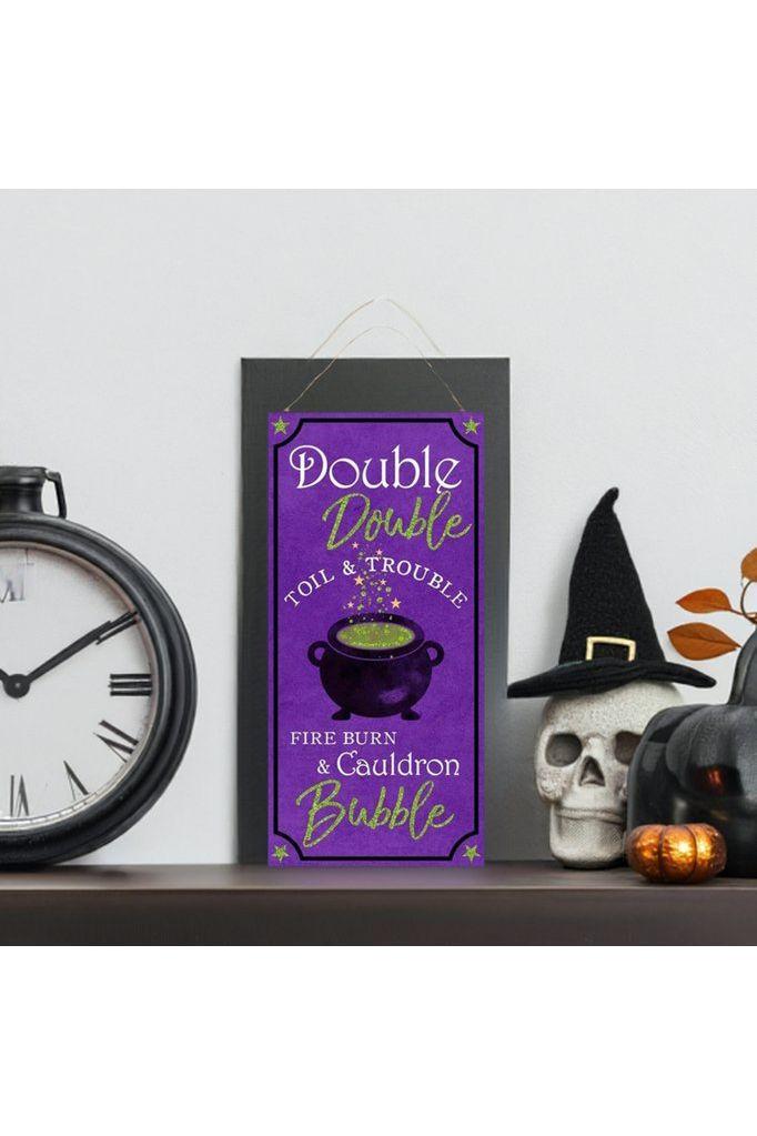 12&#x22; Wooden Sign: Cauldron Bubble Sign