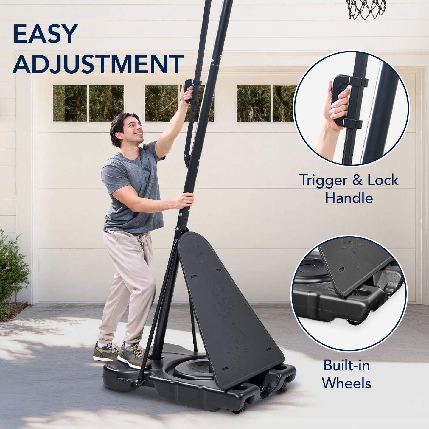 Best Choice Products Adjustable 4.4-10ft Basketball Hoop, Portable Goal w/Shatterproof Backboard, Ball Return