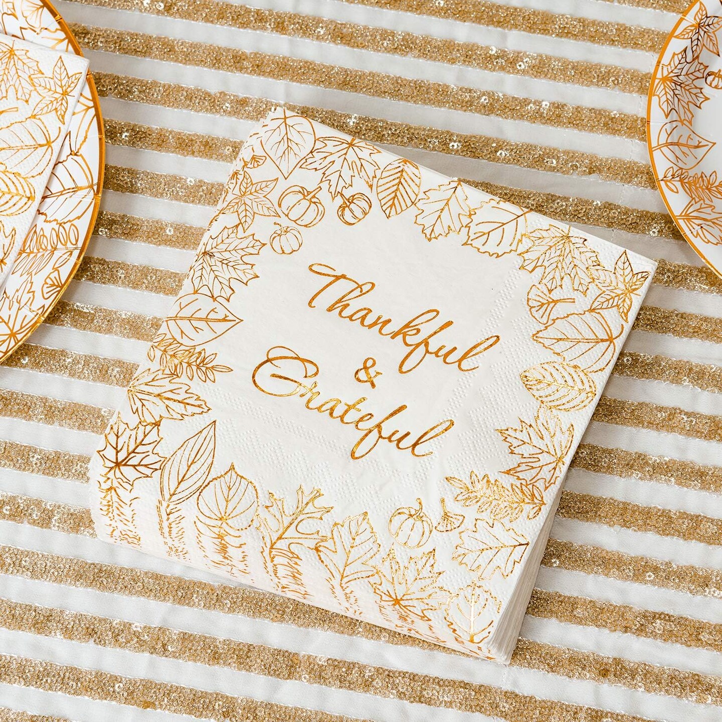 Thanksgiving Disposable Napkins Plates Cups Set (ThanksGiving Disposable Tableware)