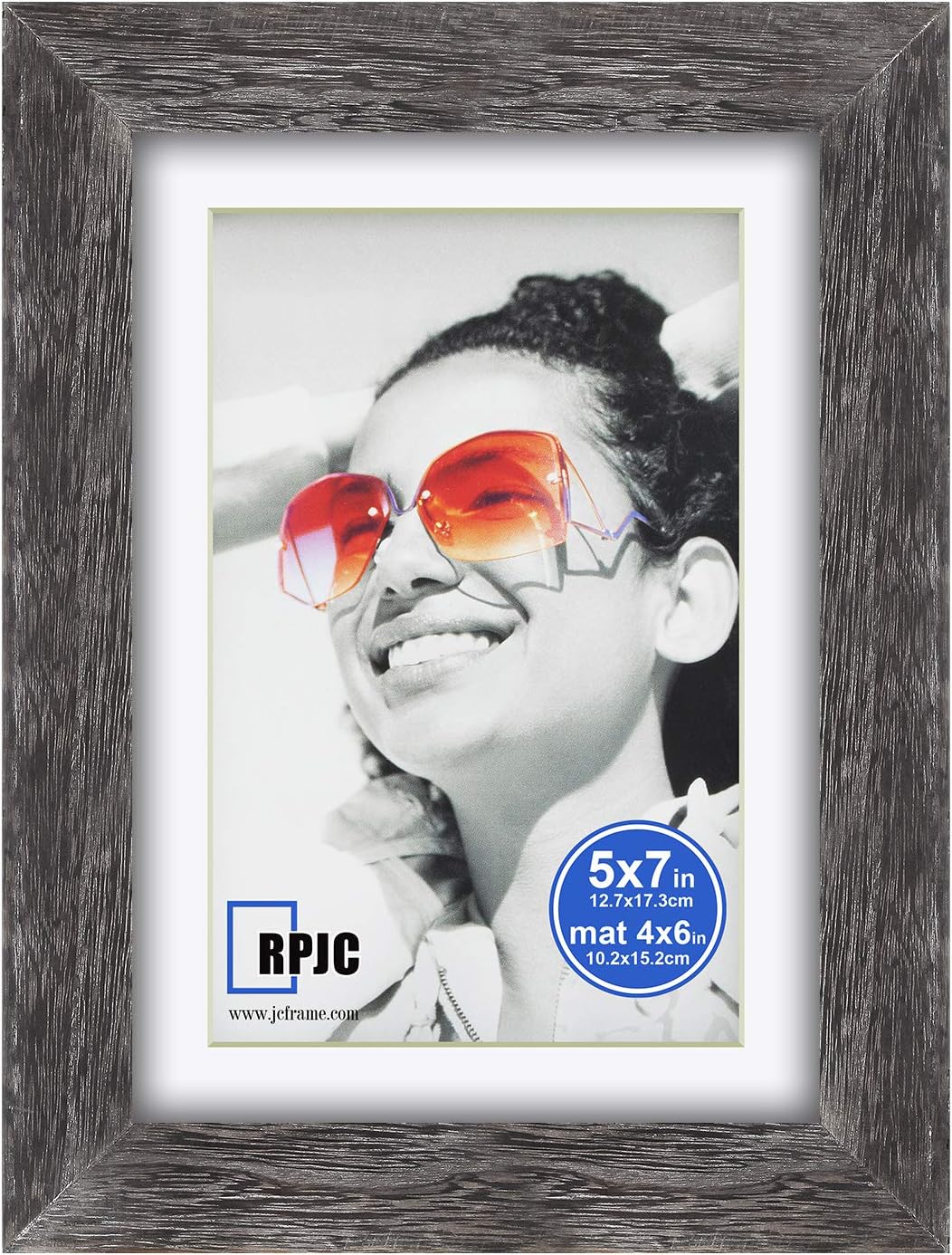 5x7 inch Picture Frame Made of Solid Wood and High Definition Glass Display Pictures 4x6(Driftwood)7"L x 5"W