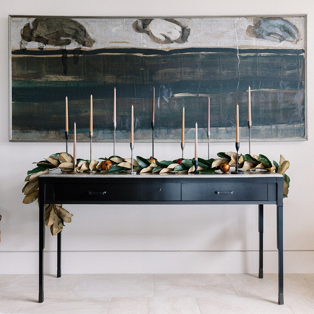 9&#x27; Faux Green Magnolia Leaf Garland