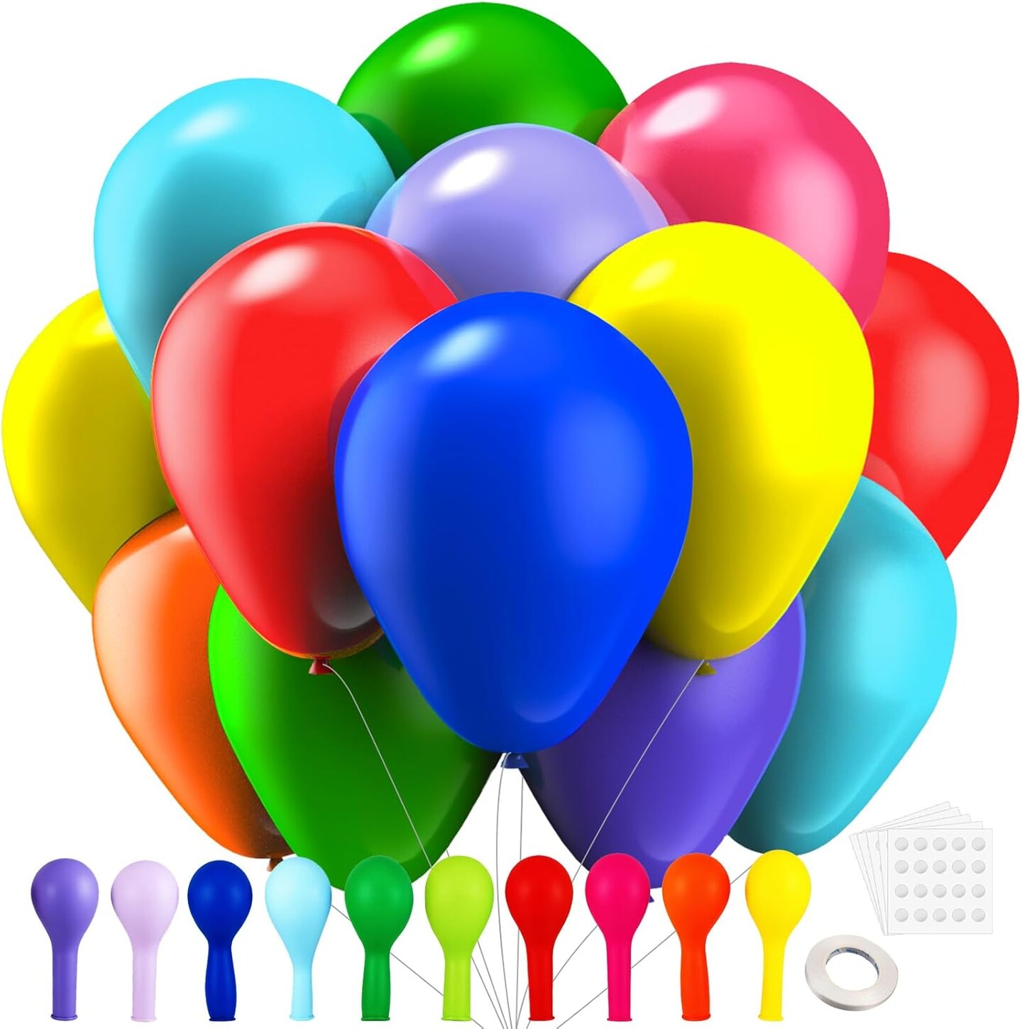 105pcs Rainbow Latex Balloons( Multi-color)13.5 x 10.5 x 0.53 inches