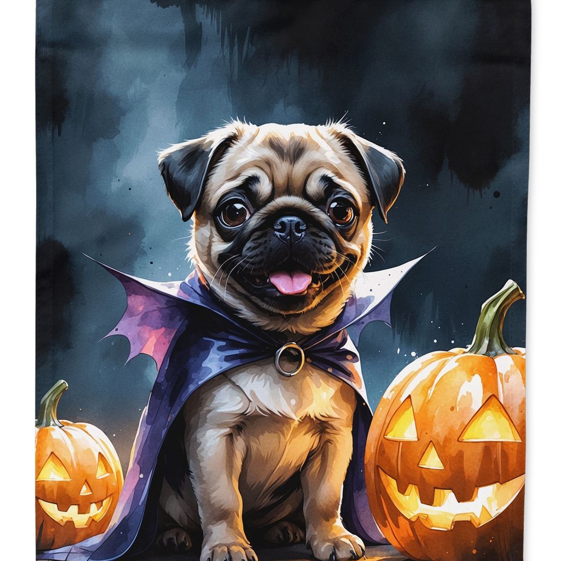 Edge Collections - 11.25" X 15.5" - Multicolor - Pug Puppy Halloween Garden Flag - 1 Piece