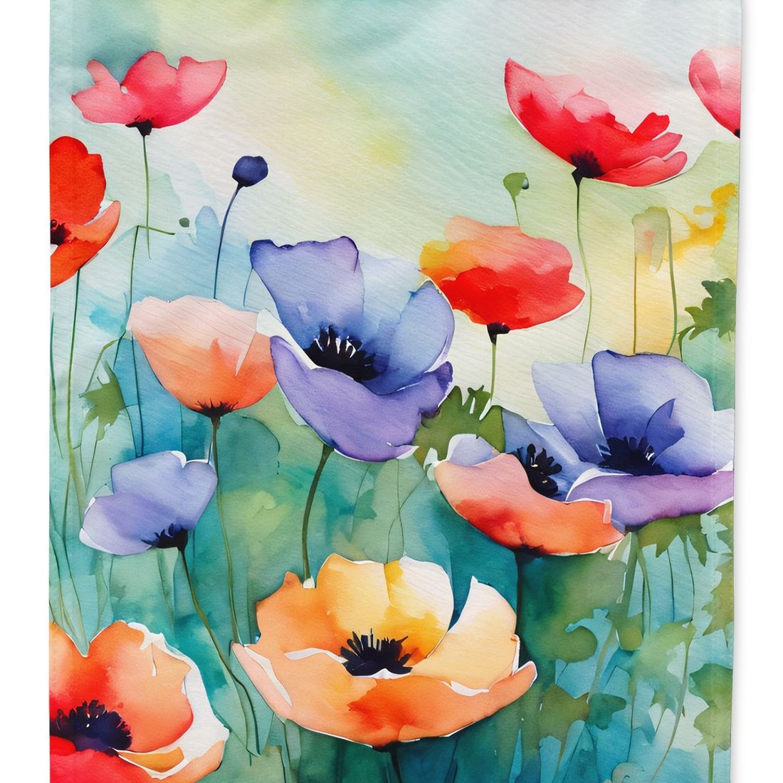 Edge Collections - 11 1/4" X 15 1/2" - Multicolor - Garden Anemones Watercolor Flag - 1 Piece