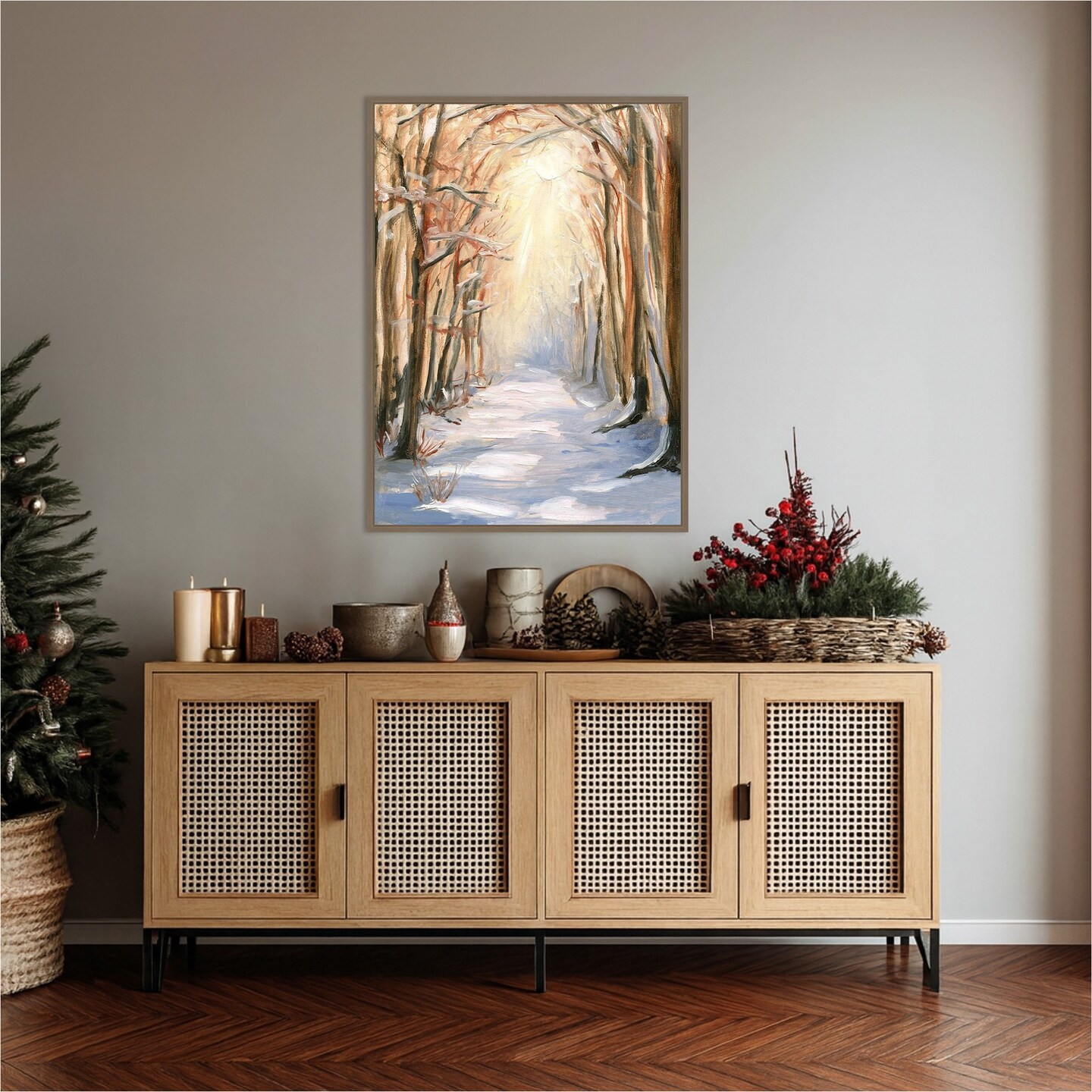 Path in Winter by Sandra Iafrate Framed