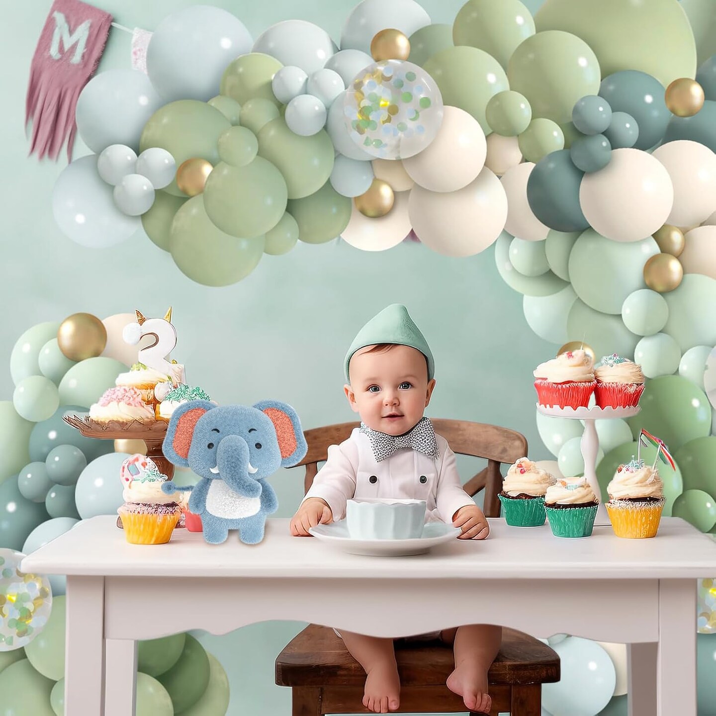 150Pcs Dusty Blue Green Balloon Garland Arch Kit (Dusty Blue Green) 4 x 6 x 2 inches