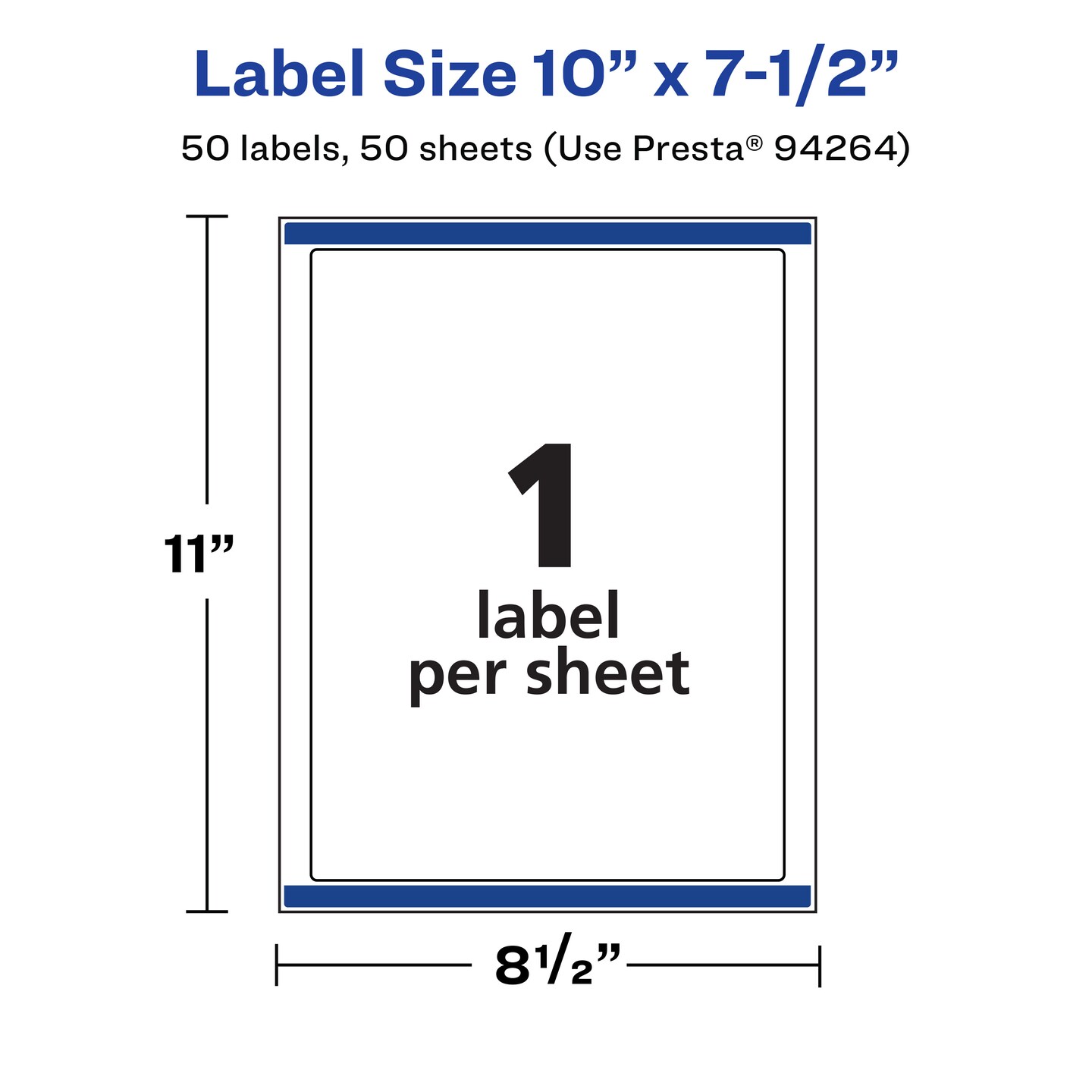 Avery Matte White Removable Rectangle Labels with Sure Feed Technology, 10" x 7.5"
