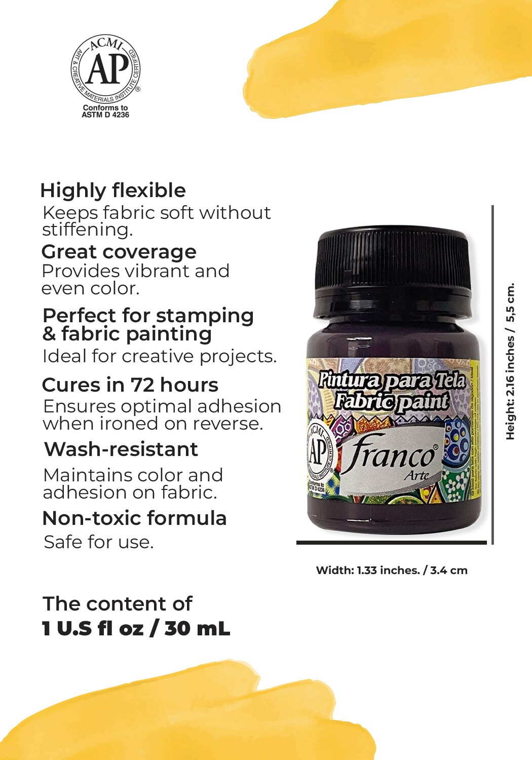 31044 Fabric Paint 1 U.S fl oz / Dark Brown