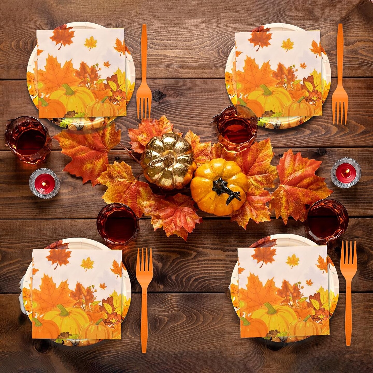 96 Pieces Thanksgiving Tableware Set (Fall)