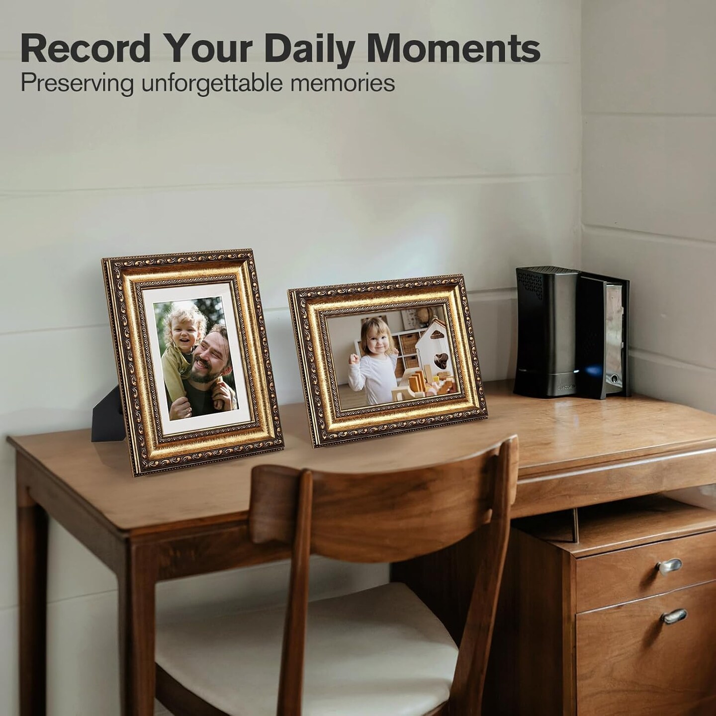 5x7 Gold Picture Frame, Ornate Vintage Picture Frames for Wall or Tabletop Display(golden)5"L x 7"W