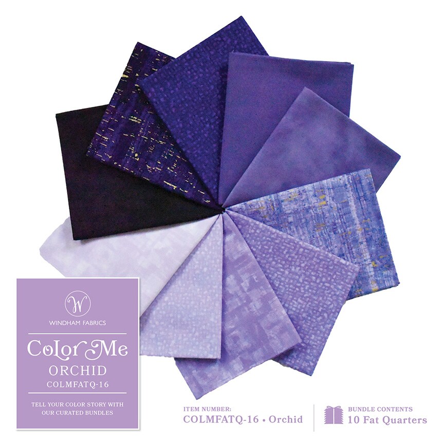Color Me Fat Quarter Bundle in Orchid by Windham for Windham (COLMFATQ-16)