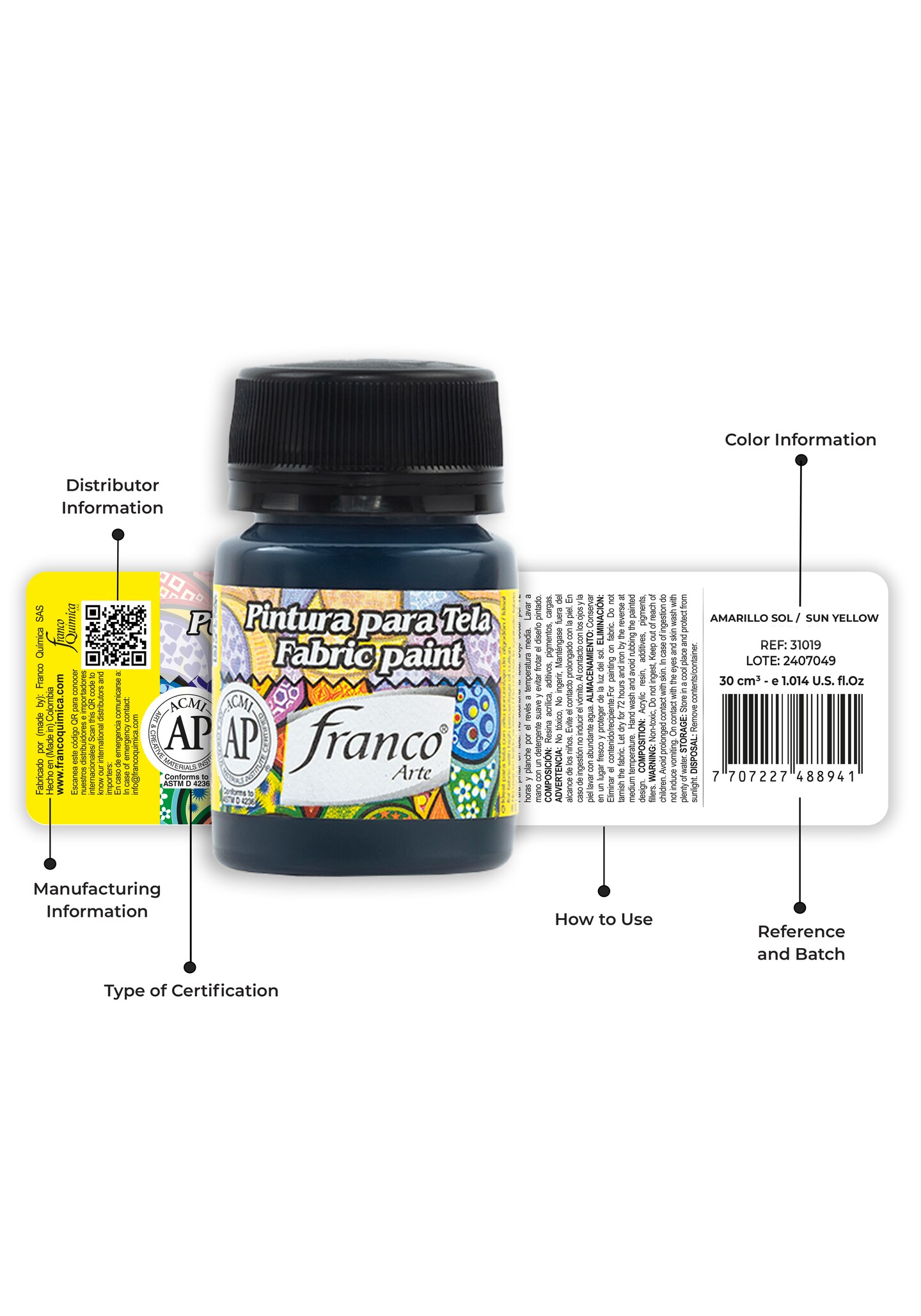 31060 Fabric Paint 1 U.S fl oz / Black