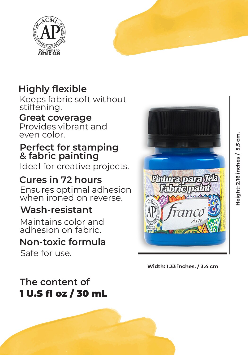 31028 Fabric Paint 1 U.S fl oz / Primary Blue